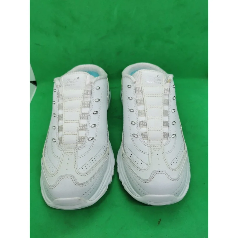 Skechers D'Lites Bright Sky Shoes Sneaker Mule Womens Size 9 White Slip On 11933